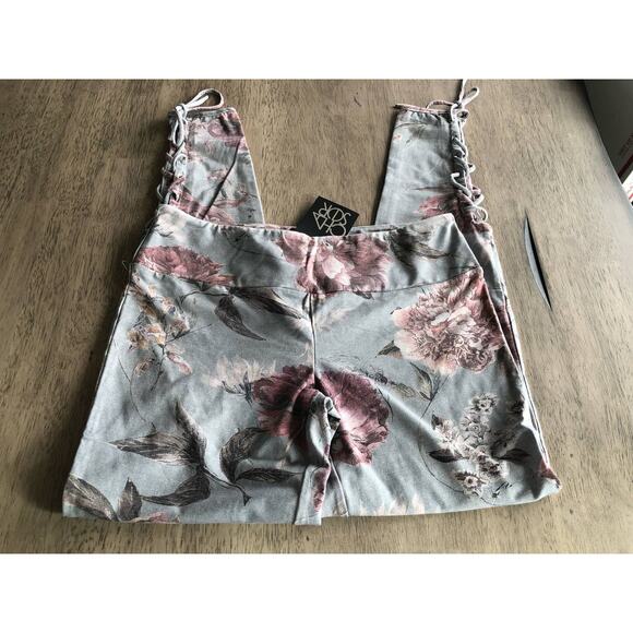 Chaser Vintage Floral Lace Up leggings - M - Picture 5 of 8